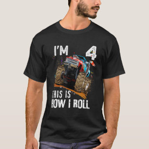 Camiseta Quarto Aniversário É Assim Que Eu Rolo Caminhão Mo
