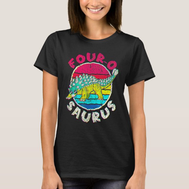 Camiseta Quarto Aniversário Quatro Surus I Ankylosaurus I F (Frente)