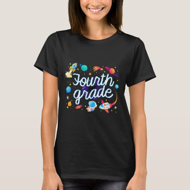 Camiseta Quarto Ano Astronauta Planetas Espaço Ck Para Esco (Frente)
