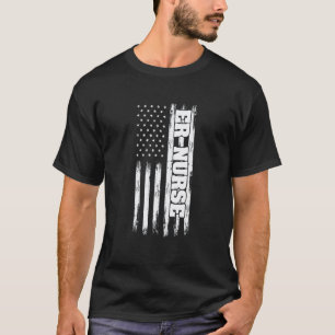 Camiseta Quarto de Emergência da Bandeira Americana Enferme