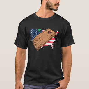 Camiseta Quarto De Julho Cornhole Conselho American Flag Be