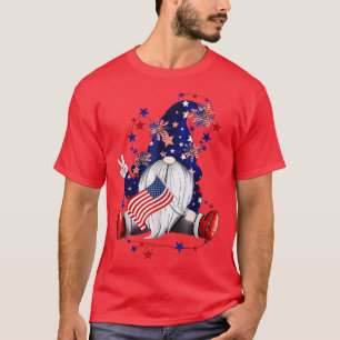 Camiseta Quarto De Julho Gnomos Patriota Americana Red