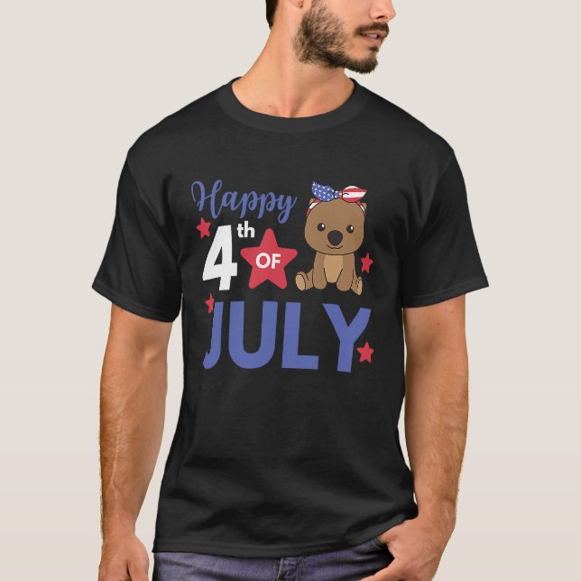 Camiseta Quarto De Julho, Mulher Americana Para Crianças Cu (Frente)