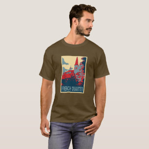 Camiseta Quarto Francês em Azul, Igreja Abstrato