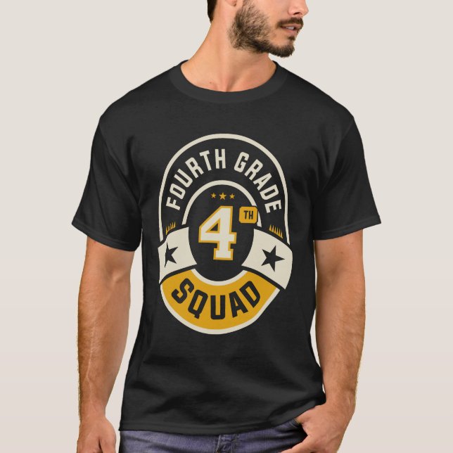 Camiseta Quarto Grau Equipe de Esquadrão de Volta à Escola (Frente)