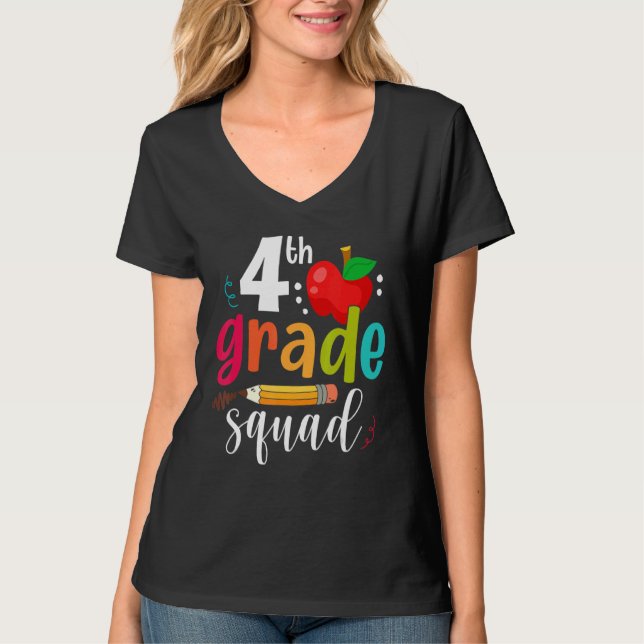 Camiseta Quarto Grau Esquadrão De Volta À Escola 4 Grades C (Frente)