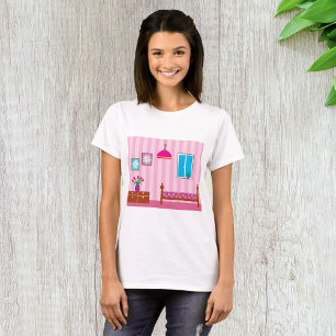 Camiseta Quarto Infantil Floral Rosa