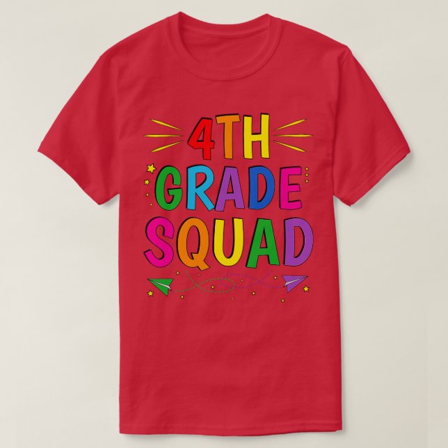 Camiseta Quarto Quadrado do 4º Ano de Volta à Escola (Frente do Design)