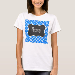 Camiseta Quatrefoil azul Azure; Quadro retro
