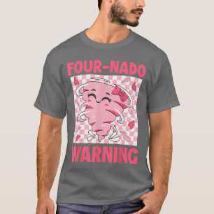Camiseta Quatro 4 Nado Alerta Rosa Tornado Tema Aniversário