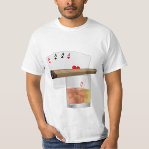 Camiseta Quatro Aces, Uma Bebida e Um Cigarro