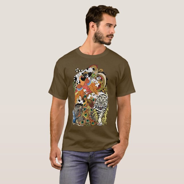 Camiseta quatro animais celestiais (Frente Completa)