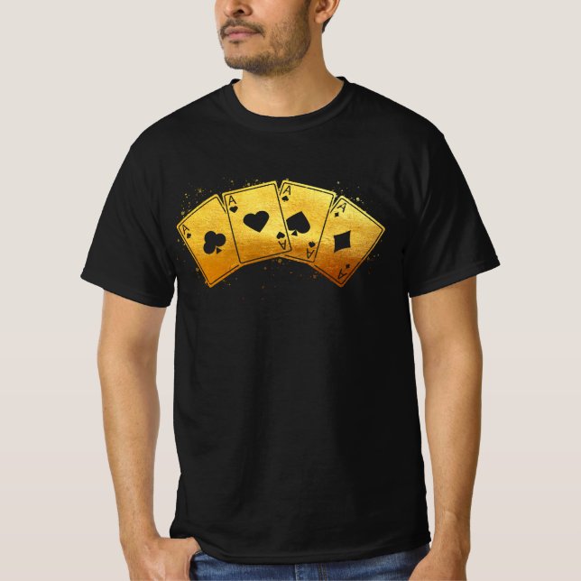 Camiseta Quatro Atos Poker Pro Lucky Player Vencedor Costum (Frente)