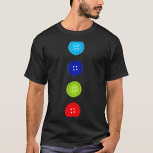 Camiseta Quatro botões descolados gato azul divertido hallo