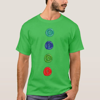 Camiseta Quatro Botões Groovy Gato Azul Roupa de Halloween