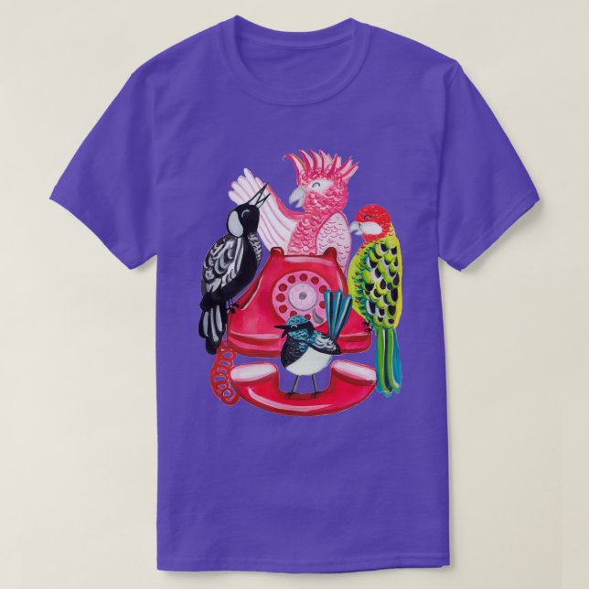 Camiseta Quatro Calling Birds 12 Dias de Rosa de Natal (Frente do Design)