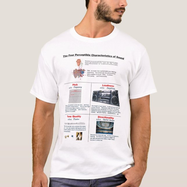 Camiseta Quatro características do som (Frente)