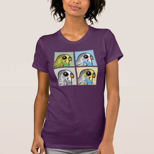 Camiseta Quatro cor Budgies (Frente)