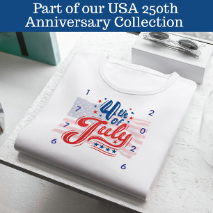 Camiseta Quatro de Julho dos EUA Aniversário de 250 anos