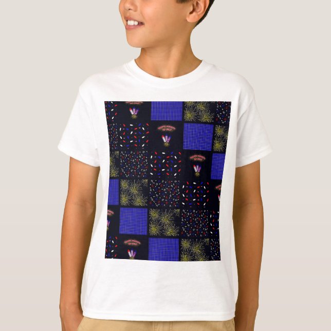 Camiseta Quatro de Julho Patchwork Pattern - 4 de Julho (Frente)