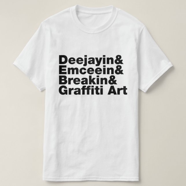 Camiseta Quatro Elementos de Hip Hop (Frente do Design)