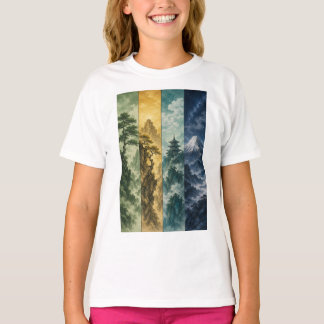 Camiseta Quatro Estações Montanha | Paisagem de Tinta Japon