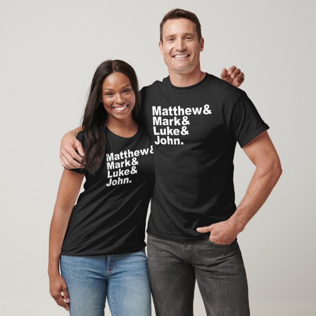 Camiseta Quatro Evangelhos - Matthew & Mark & Luke & John B (Unissex)