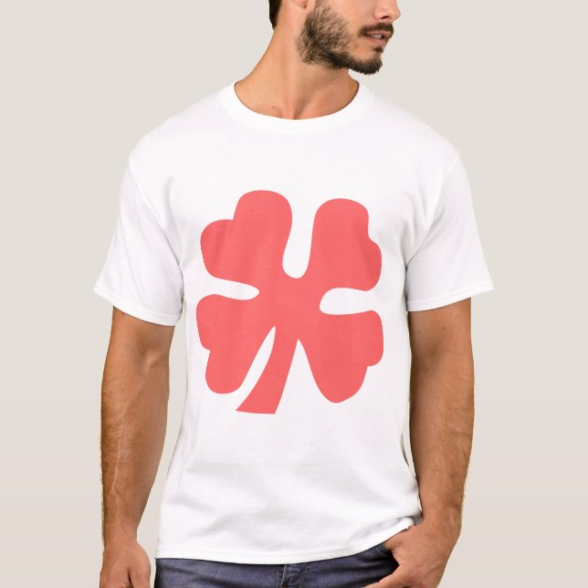 Camiseta Quatro Folhas de Folha - Rosa Tropical (Frente)
