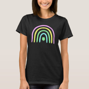 Camiseta Quatro Folhas Verde C Arco-íris Dia de São Patríci
