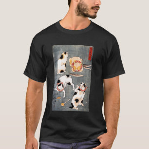 Camiseta Quatro gatos em diferentes poses por Kuniyoshi Uta