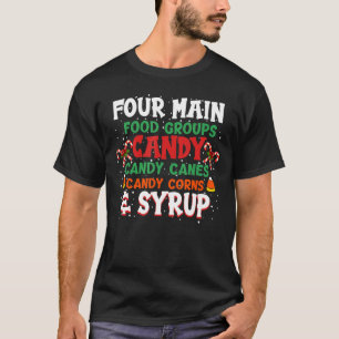 Camiseta Quatro Grupos Principais De Comidas Elf Buddy Xmas