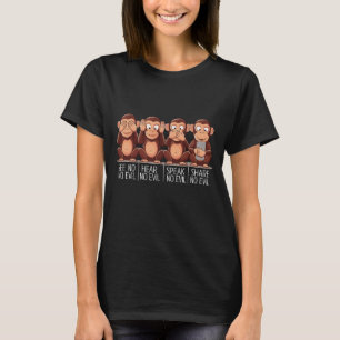 Camiseta Quatro Macacos Sábios: Um 🐒 Moderno 📱
