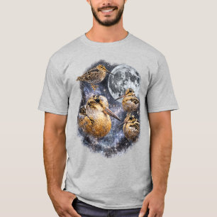 Camiseta quatro Meep Bird American Woodcock Moon ,