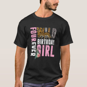 Camiseta Quatro Meninas de Aniversário Selvagens, Leopard A