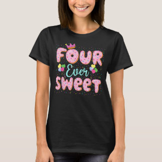 Camiseta Quatro Meninas de Rosquinha Doce 4º Aniversário 4