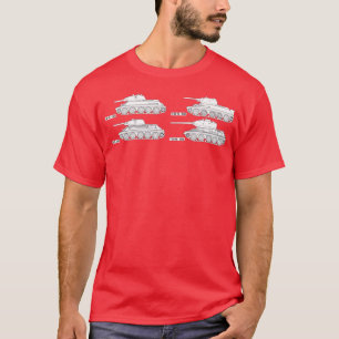 Camiseta Quatro modificações do reservatório T34 da URSS