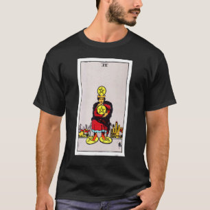 Camiseta Quatro Moedas Ou Pentáculos Vintage Tarot Rider Wa