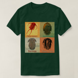 Camiseta Quatro Montagens de Trilobitas Fósseis