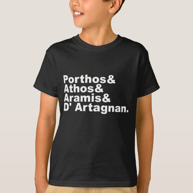 Camiseta Quatro mosqueteiros - Porthos Athos Aramis (Frente)