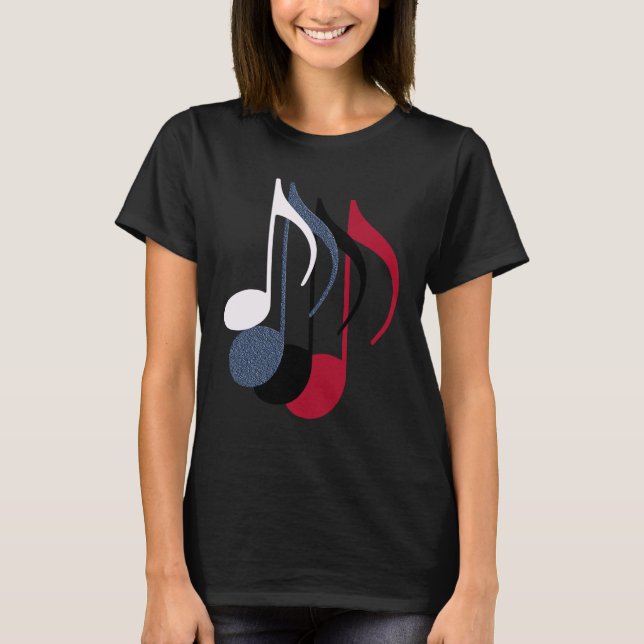 Camiseta quatro notas de música (Frente)