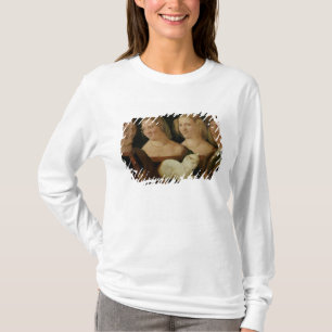 Camiseta Quatro pessoas que riem da vista de um gato