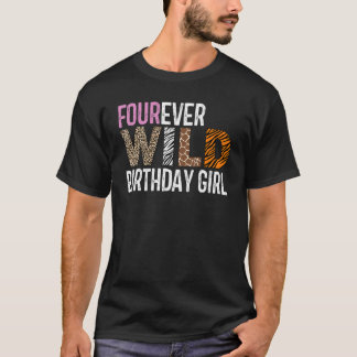 Camiseta Quatro Rapariga Selvagem de Aniversário Selvagem S