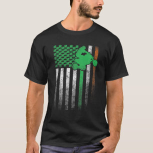 Camiseta Quatro rodas ATV irlandesa e Rua de bandeira ameri