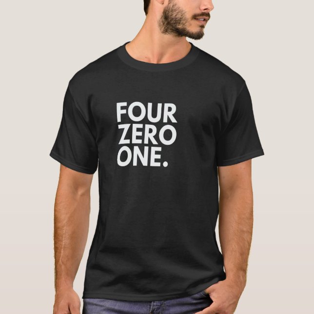 Camiseta QUATRO ZERO UM Código de área 401 Providence RI Il (Frente)