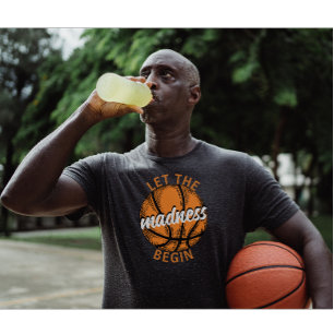 Camiseta Que A Loucura Comece O Texto Laranja De Basquete