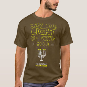 Camiseta Que a luz esteja com você Menorah Engraçado Hanukk