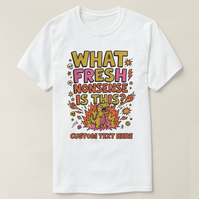 Camiseta Que Absurdo Fresco é Esse Dinossauro (Frente do Design)