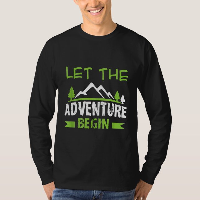 Camiseta Que As Aventuras Comecem Lá Fora E Acampar (Frente)