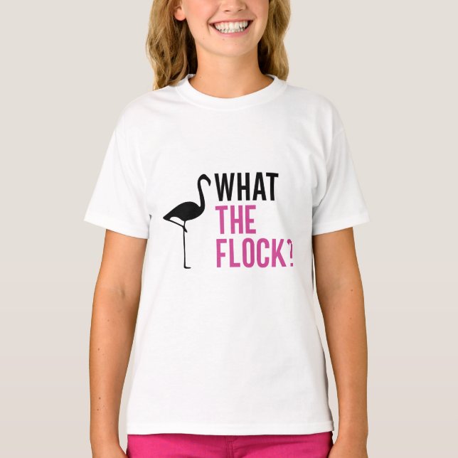 Camiseta Que Bando? Engraçado Flamingo T-Shirt (Frente)