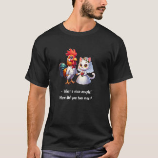 Camiseta Que Belo Casal Galinha E Casamento Engraçado De Ga